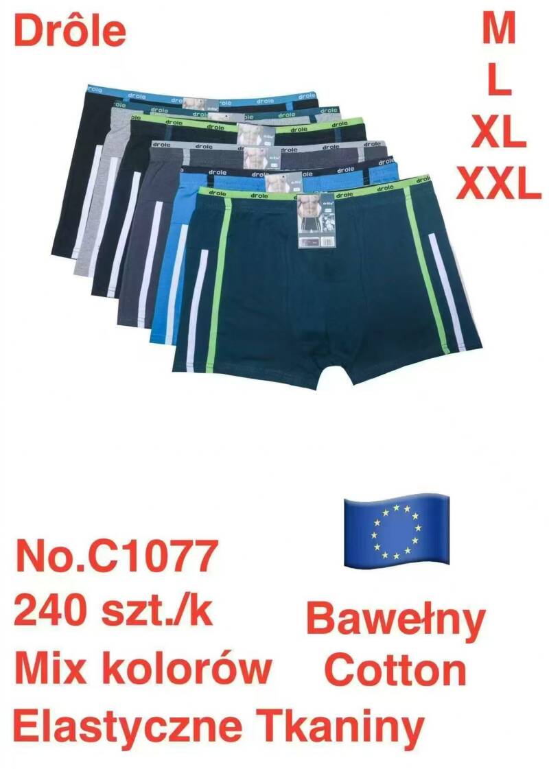 Bokserki męskie Roz M-2XL, Mix kolor Paczka 24 szt